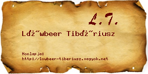 Löwbeer Tibériusz névjegykártya